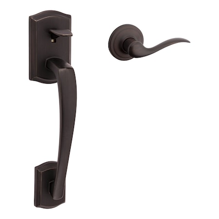 Kwikset Prescott Passage Handleset, Tustin Lever Trim, No Deadbolt, RCAL Latch, Venetian Bronze Finish CP815PTHXTNL-11P